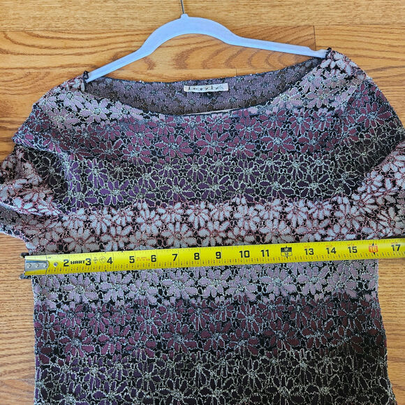 Y2k Floral Lace Branche Long Sleeve Top Size Large - Picture 6 of 7